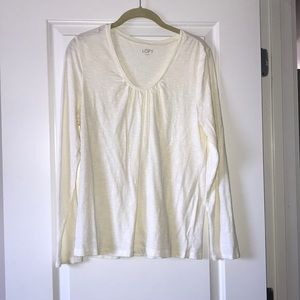 LOFT cream long sleeve tee size L